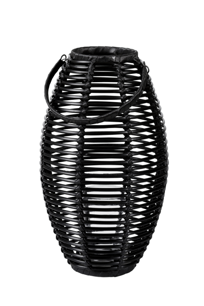 Grande Lanterne Photophore Noire avec Bougie TruGlow® –