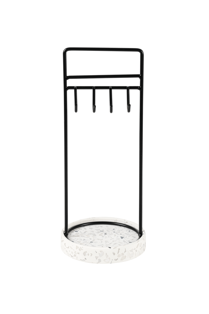 TERRAZZO Portagioielli nero, bianco, grigio H 23 x W 10 cm - Ø 10 cm