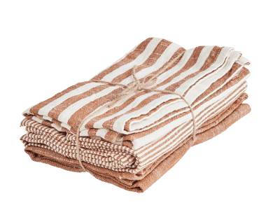 LAURENT Torchon set de 3 brun Larg. 50 x Long. 70 cm | CASA