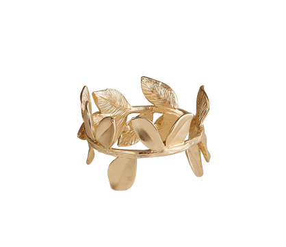 LEAFS Argola para guardanapo dourado H 2,5 cm - Ø 4,5 cm