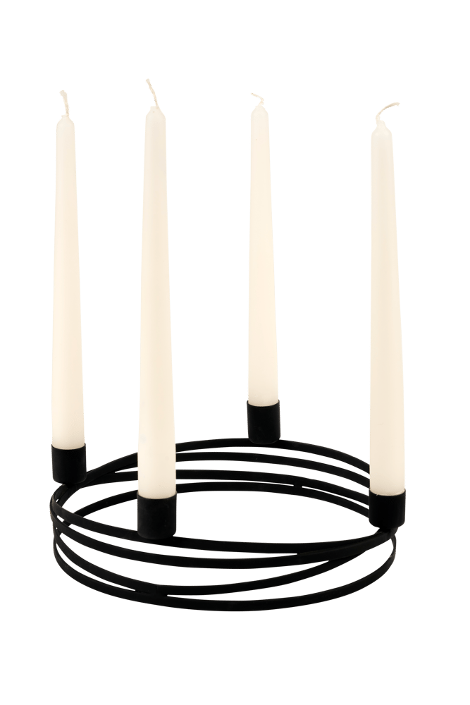 Kandelaar voor 4 kaarsen zwart H 5 cm - Ø 23 cm | CASA