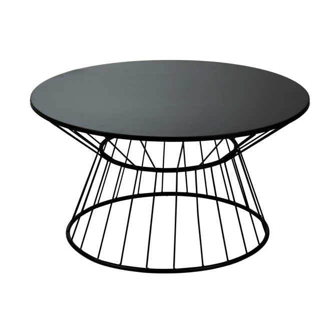 STRAPES Table de salon noir H 42 cm - Ø 80 cm