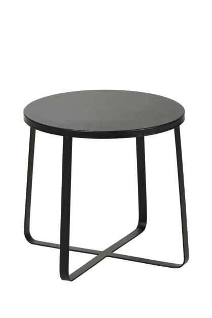 AKELA Tavolino nero, naturale H 44 cm - Ø 40 cm