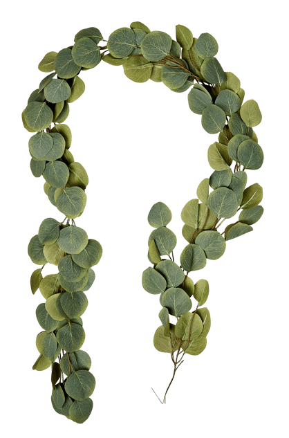 EUCALYPTUS Grinalda de folhas verde H 5 x W 15 x L 180 cm