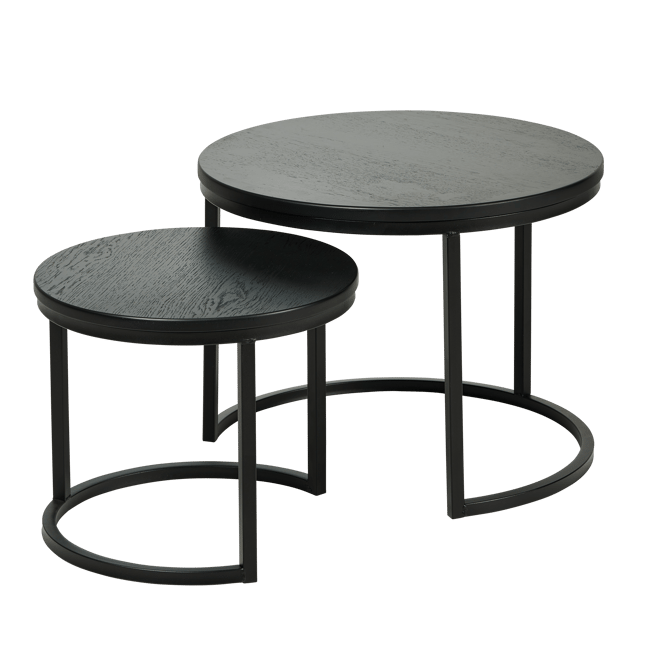 ROVI Tables d'appoint set de 2 noir 