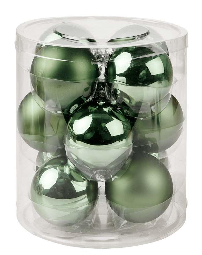 MINT Kerstbal set van 12 groen Ø 6 cm