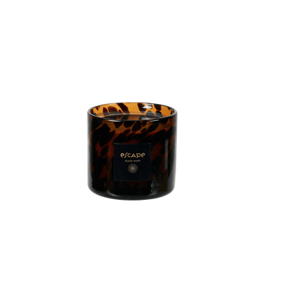 ESCAPE BLACK OUDH Geurkaars in glas zwart, bruin, multicolor H 8 cm - Ø 8 cm