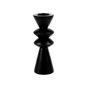 ZIGZAG Support bougie chauffe-plat noir H 22 cm - Ø 7,3 cm