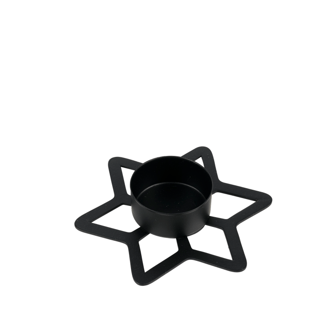 STAR Support bougie chauffe-plat noir H 1,6 x Larg. 10,1 x P 9,2 cm
