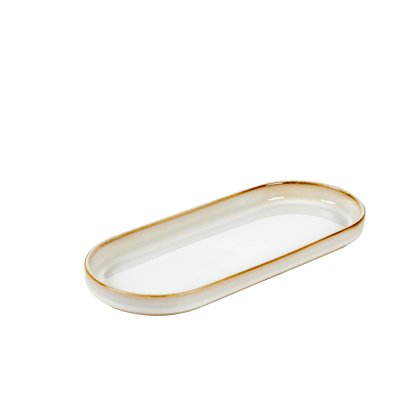 MINERAL MARBLE Assiette beige Larg. 25,5 x P 11 cm