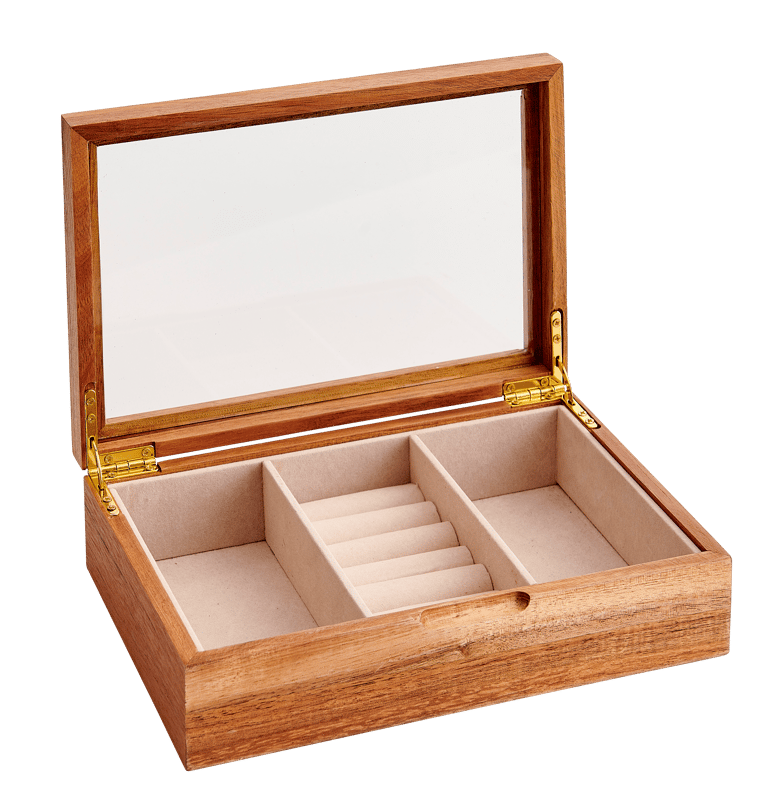 ACACIA Boîte à bijoux brun H 6,6 x Larg. 24 x P 16 cm