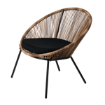 PAPAYO Lounge stoel met kussen naturel H 76 x B 78 x D 68 cm