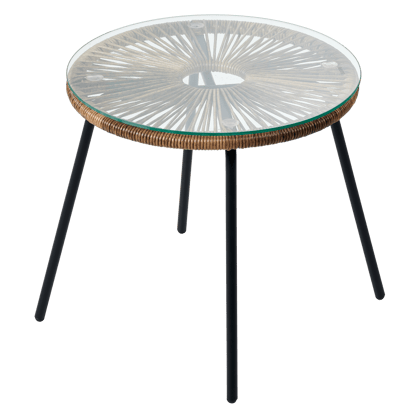 ACAPULCO Lounge tafel naturel H 42 cm - Ø 45 cm