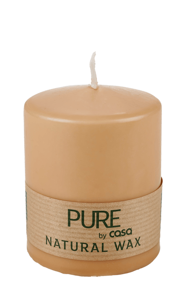 PURE Candela a cilindro beige H 9 cm - Ø 7 cm