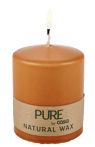 PURE Bougie cylindrique caramel H 9 cm - Ø 7 cm