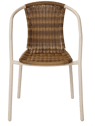 GERONA Chaise empilable sable + naturel H 77 x Larg. 58 x P 53 cm