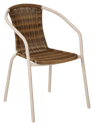 GERONA Cadeira empilhável areia e natural H 77 x W 58 x D 53 cm