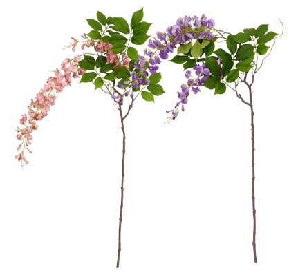 WISTERIA Ramo fiorito 2 colori viola L 137 cm
