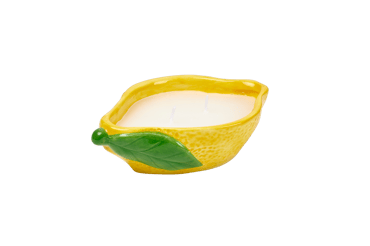 CITRONELLA Bougie citron jaune H 3,7 x Larg. 9 x Long. 12,8 cm