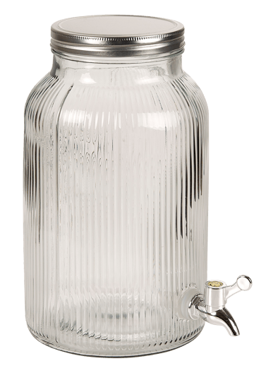 LINI Recipiente de bebida com torneira transparente H 30,5 cm - Ø 18,5 cm