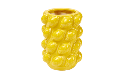 LEMON Vase jaune H 16,5 cm - Ø 12 cm | CASA