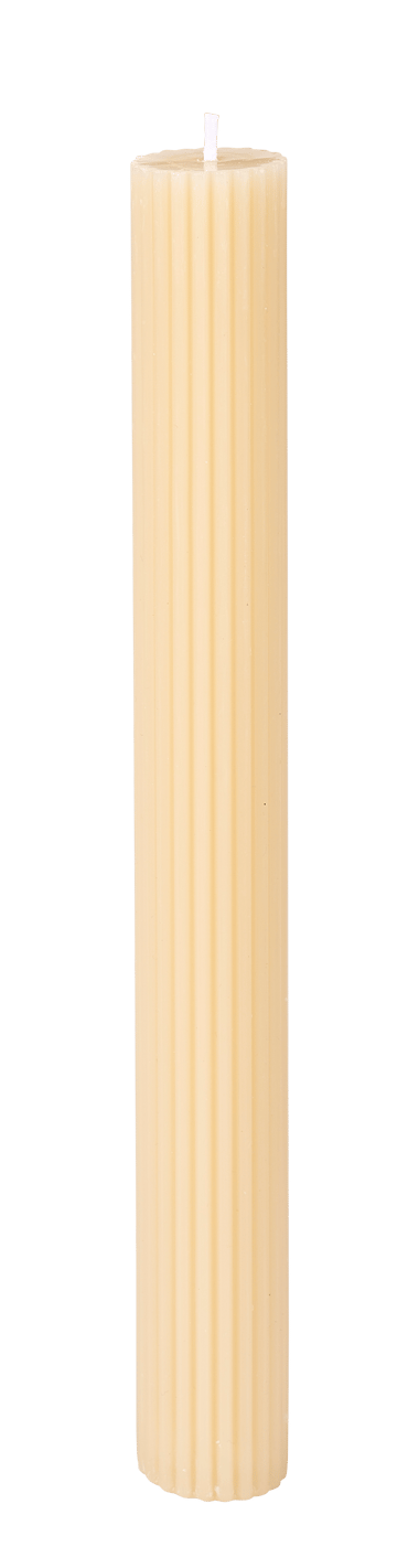 RUSTIC Rib kaars ivoor L 25 cm - Ø 2,6 cm