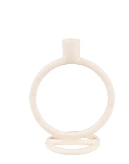 RINGS Kerzenständer Weiss H 19 x B 15 cm - Ø 10 cm