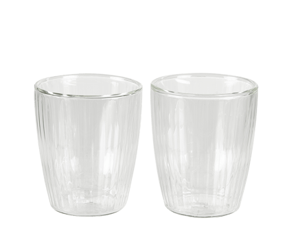 PAUSA Dubbelwandig glas set van 2 transparant H 9 cm - Ø 8,3 cm