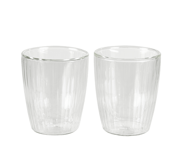 PAUSA Dubbelwandig glas set van 2 transparant H 9 cm - Ø 8,3 cm