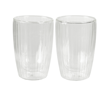 PAUSA Dubbelwandig glas set van 2 transparant H 11,5 cm - Ø 8,3 cm