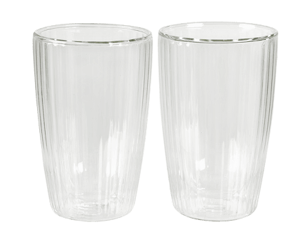 PAUSA Dubbelwandig glas set van 2 transparant H 14,5 cm - Ø 8,3 cm