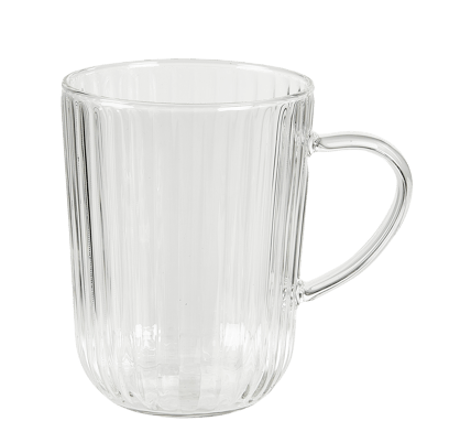 PAUSA Bicchiere tè, manico trasparente H 10,5 cm - Ø 8,3 cm