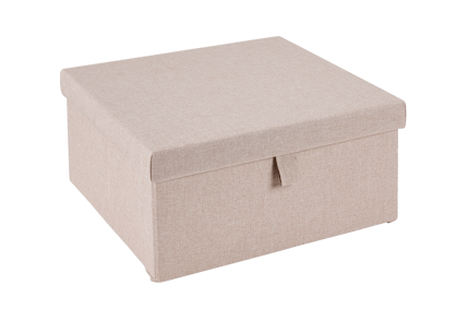 LINOLUX Caja de almacenaje con tapa beis A 15 x An. 31,5 x P 31,5 cm