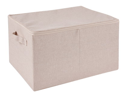 LINOLUX Aufbewahrungsbox mit Reissverschluss Beige H 25 x B 44 x T 35 cm