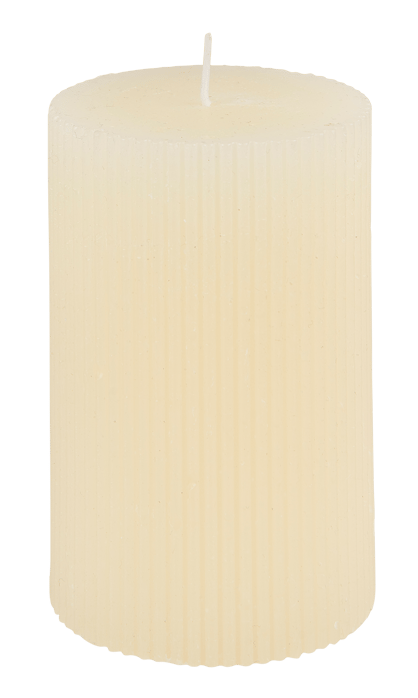 RUSTIC Candela ondulata avorio H 12 cm - Ø 8 cm
