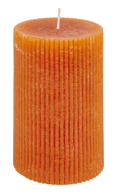 RUSTIC Rib kaars bruin H 12 cm - Ø 8 cm