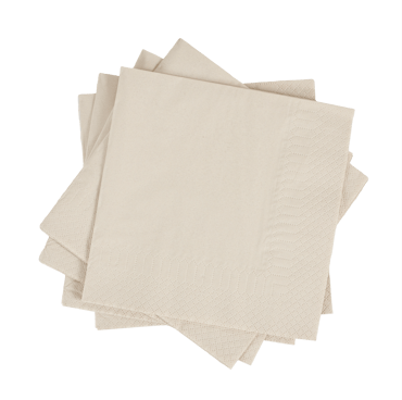 UNI Set de 20 serviettes beige Larg. 33 x Long. 33 cm