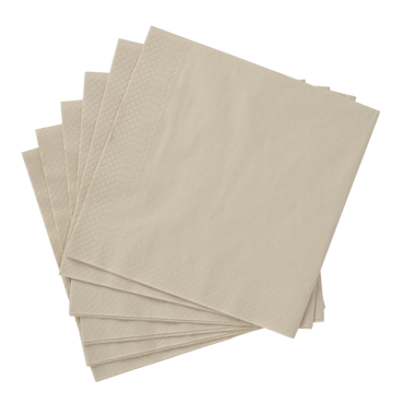 UNI Set de 20 serviettes beige Larg. 40 x Long. 40 cm