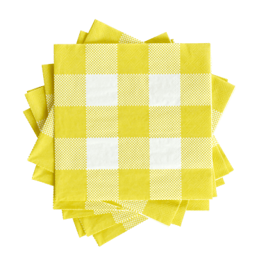 KARO Set de 20 serviettes jaune Larg. 33 x Long. 33 cm