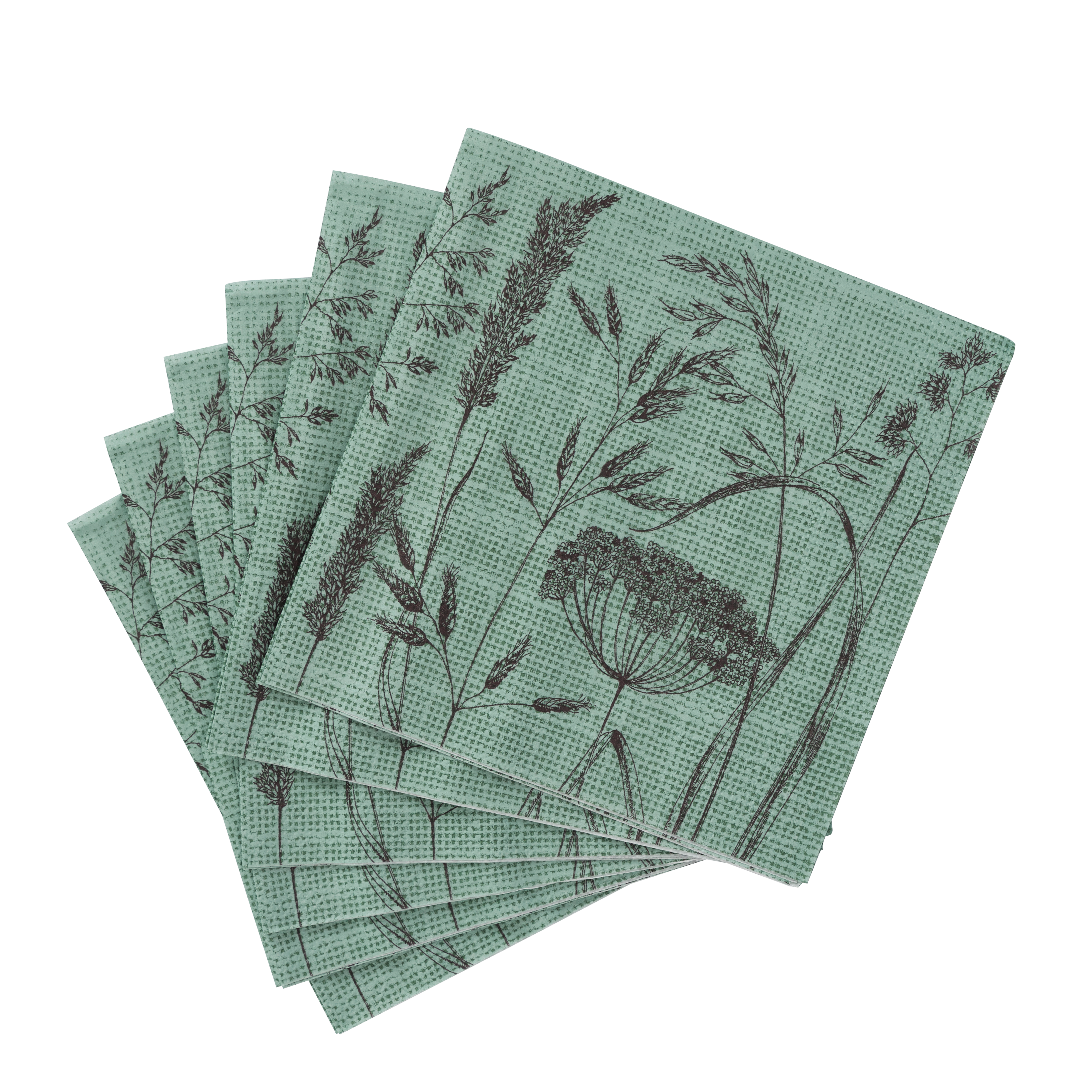 Lot de 20 serviettes papier feuillage vert 33x33cm - Centrakor