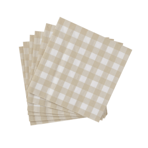 CHECK SAND Set de 20 serviettes beige Larg. 33 x Long. 33 cm