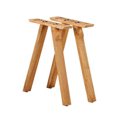 ACACIA Pieds de table V set de 2 naturel H 70 x Larg. 52 x P 12 cm
