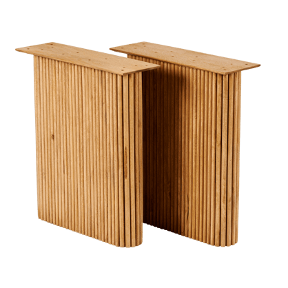 ACACIA Pieds de table set de 2 naturel H 74 x Larg. 56 cm - Ø 22 cm