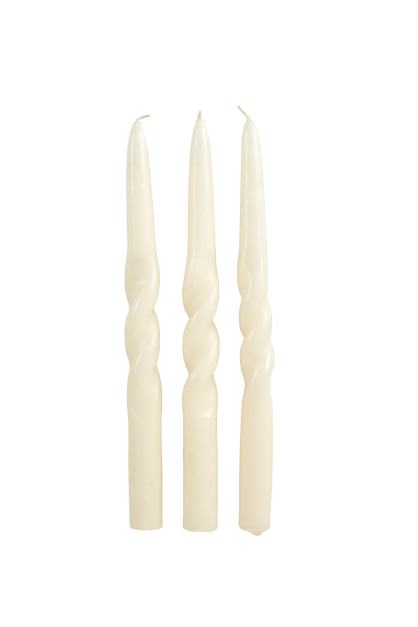 SPIRAL Kaars s/3 crème H 30 cm - Ø 2,2 cm