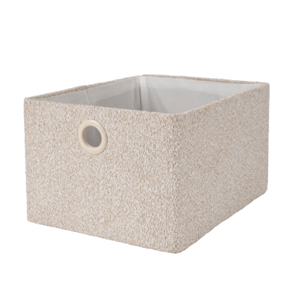 BASIC BOUCLE Cesta portatutto bianco sporco/sabbia H 18 x W 25 x D 32 cm