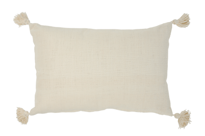 RAVI Coussin blanc Larg. 40 x Long. 60 cm