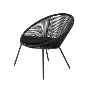 PAPAYO Chaise lounge noir H 76 x Larg. 78 x P 68 cm