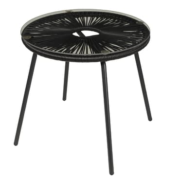 ACAPULCO Table lounge noir H 42 cm - Ø 45 cm