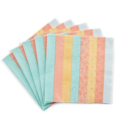 SARI Set de 20 serviettes multicolore Larg. 33 x Long. 33 cm