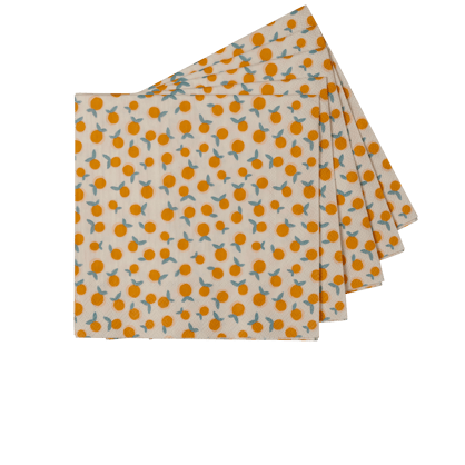 SINA Set de 20 serviettes orange Larg. 33 x Long. 33 cm